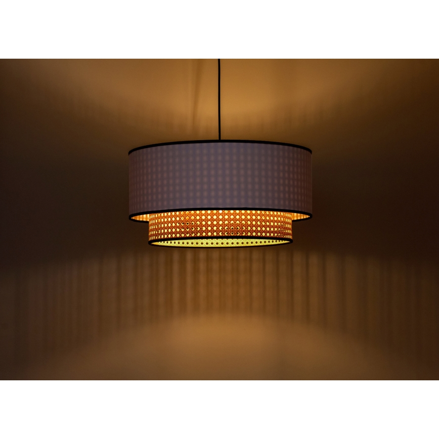 Duolla - Luster na sajli BOHO 1xE27/15W/230V pr. 45 cm bijela/ratan