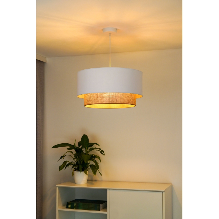 Duolla - Luster na sajli BOHO 1xE27/15W/230V pr. 45 cm bijela/smeđa