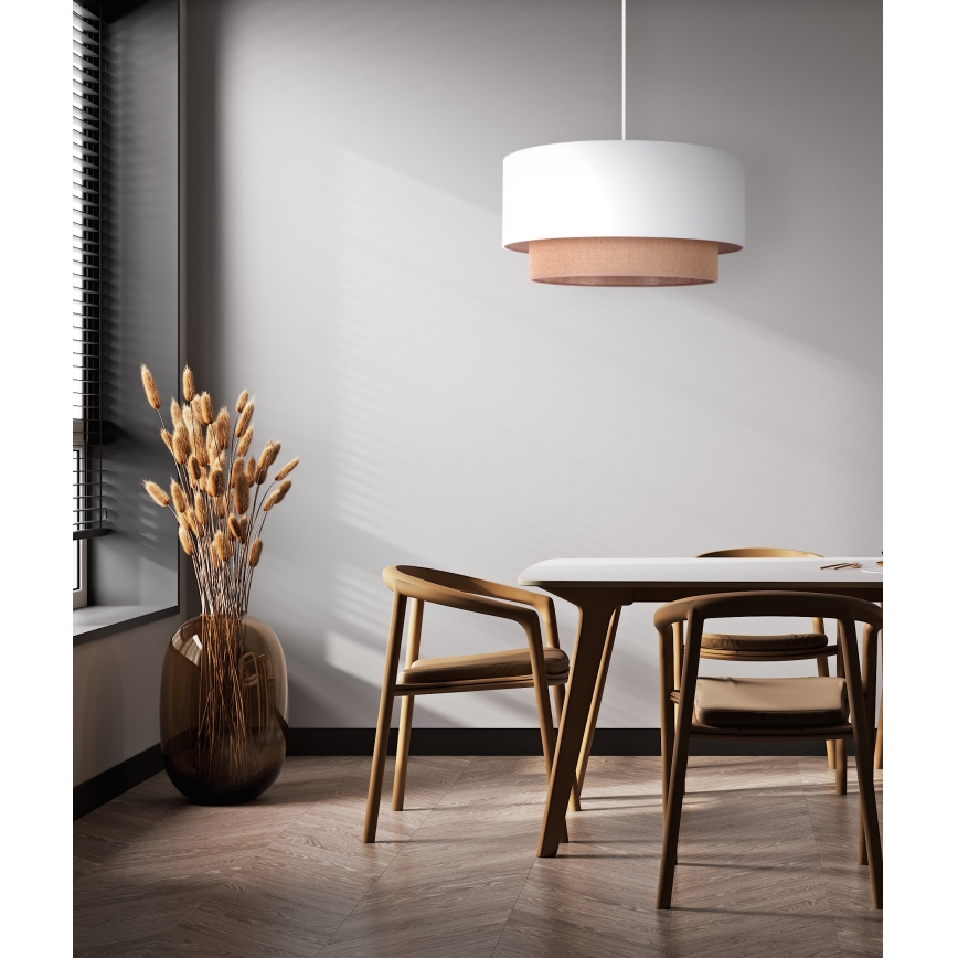 Duolla - Luster na sajli BOHO 1xE27/15W/230V pr. 45 cm bijela/smeđa