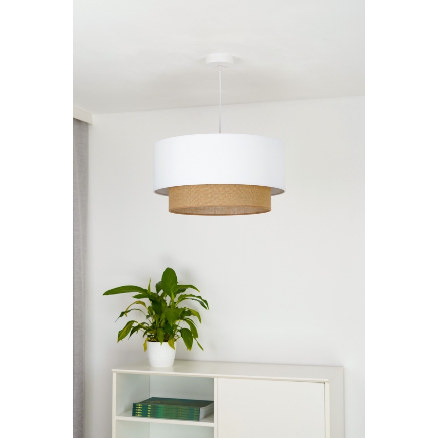 Duolla - Luster na sajli BOHO 1xE27/15W/230V pr. 45 cm bijela/smeđa