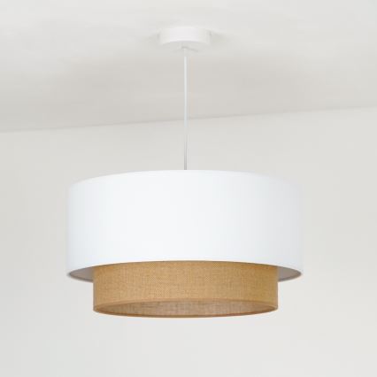 Duolla - Luster na sajli BOHO 1xE27/15W/230V pr. 45 cm bijela/smeđa