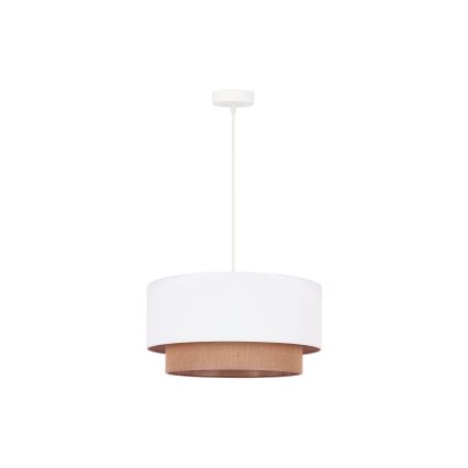 Duolla - Luster na sajli BOHO 1xE27/15W/230V pr. 45 cm bijela/smeđa