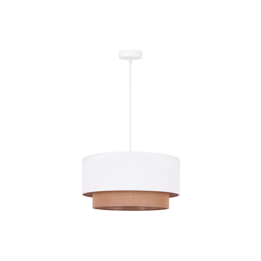 Duolla - Luster na sajli BOHO 1xE27/15W/230V pr. 45 cm bijela/smeđa