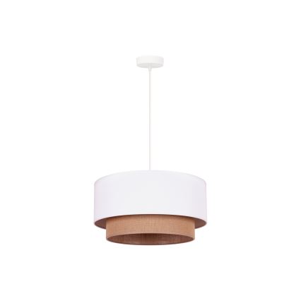 Duolla - Luster na sajli BOHO 1xE27/15W/230V pr. 45 cm bijela/smeđa