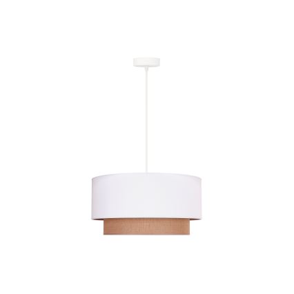 Duolla - Luster na sajli BOHO 1xE27/15W/230V pr. 45 cm bijela/smeđa