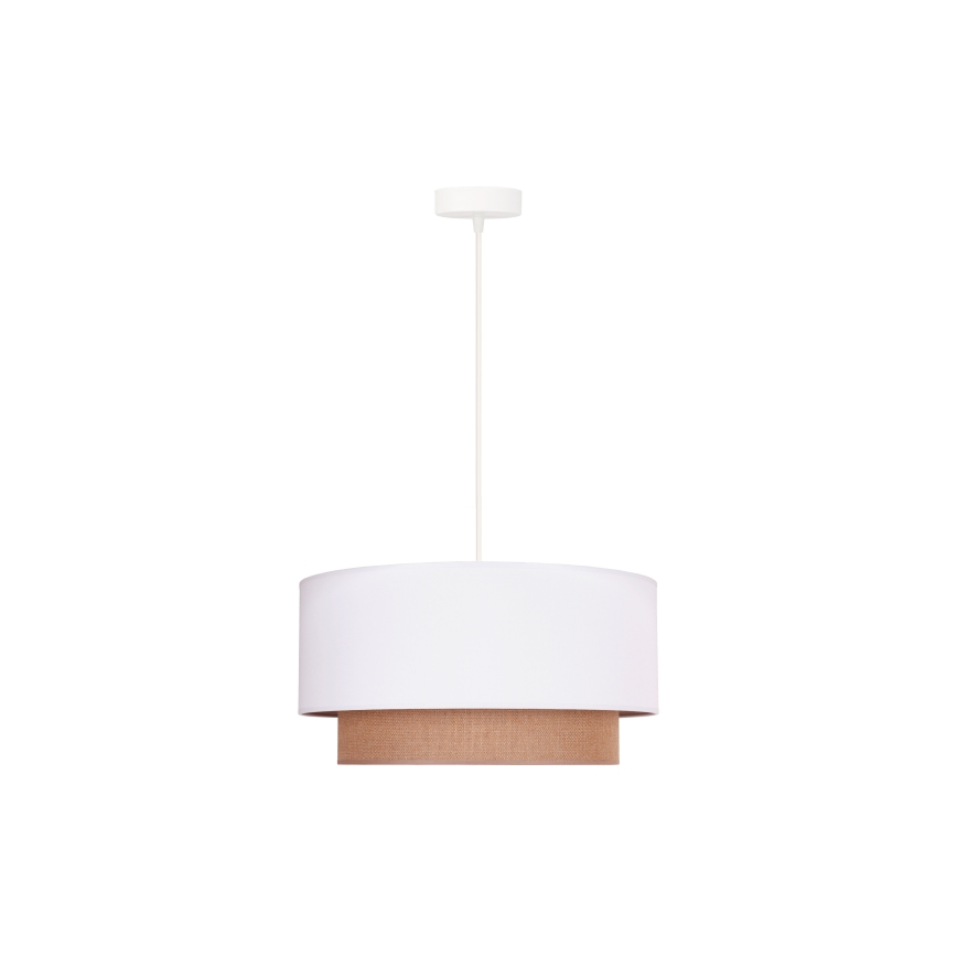 Duolla - Luster na sajli BOHO 1xE27/15W/230V pr. 45 cm bijela/smeđa