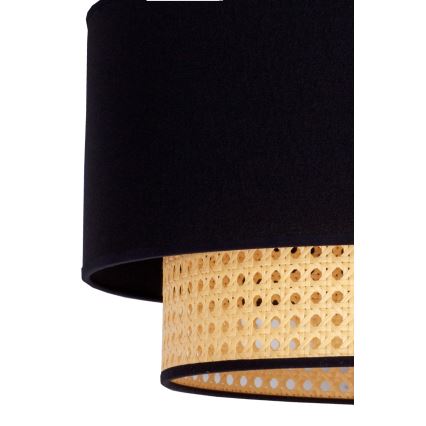 Duolla - Luster na sajli BOHO 1xE27/15W/230V pr. 45 cm crna/ratan