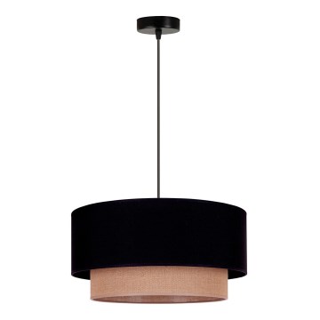 Duolla - Luster na sajli BOHO 1xE27/15W/230V pr. 45 cm crna/smeđa