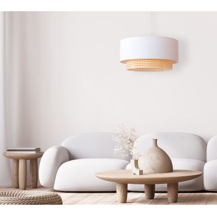 Duolla - Luster na sajli BOHO 1xE27/15W/230V pr. 45 cm krem/ratan