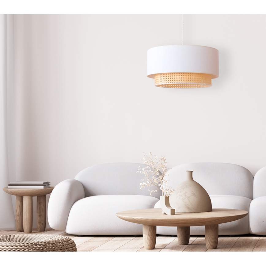Duolla - Luster na sajli BOHO 1xE27/15W/230V pr. 45 cm krem/ratan