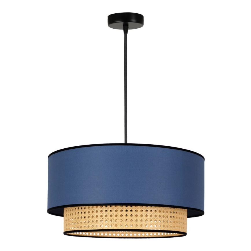 Duolla - Luster na sajli BOHO 1xE27/15W/230V pr. 45 cm plava/ratan