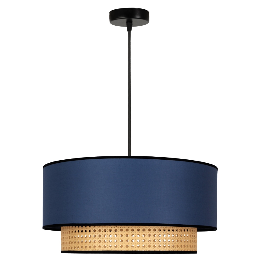 Duolla - Luster na sajli BOHO 1xE27/15W/230V pr. 45 cm plava/ratan