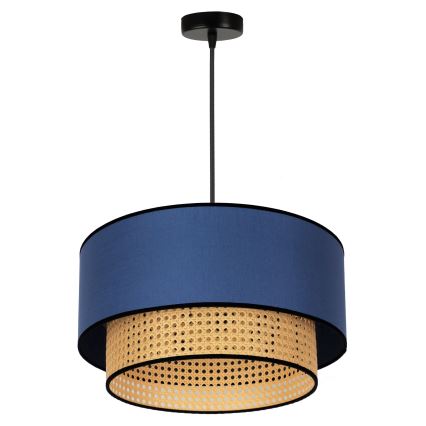 Duolla - Luster na sajli BOHO 1xE27/15W/230V pr. 45 cm plava/ratan