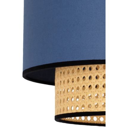 Duolla - Luster na sajli BOHO 1xE27/15W/230V pr. 45 cm plava/ratan
