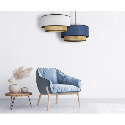 Duolla - Luster na sajli BOHO 1xE27/15W/230V pr. 45 cm plava/ratan