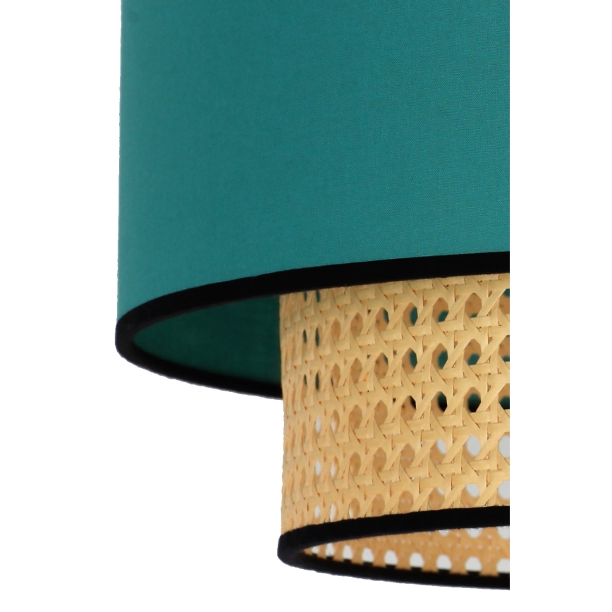 Duolla - Luster na sajli BOHO 1xE27/15W/230V pr. 45 cm tirkizna/ratan