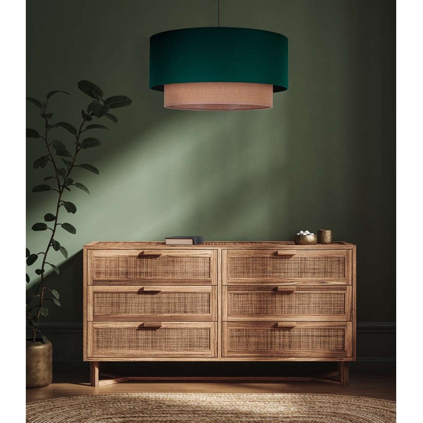 Duolla - Luster na sajli BOHO 1xE27/15W/230V pr. 45 cm zelena/smeđa