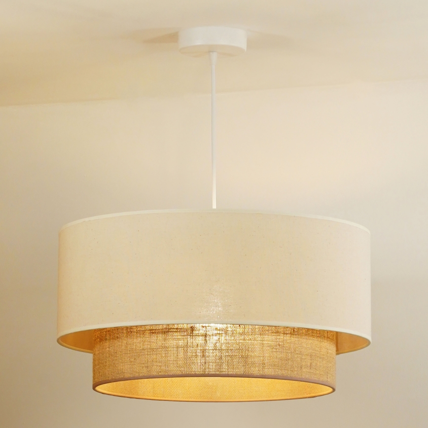 Duolla - Luster na sajli BOHO 1xE27/15W/230V pr. 60 cm bež/smeđa