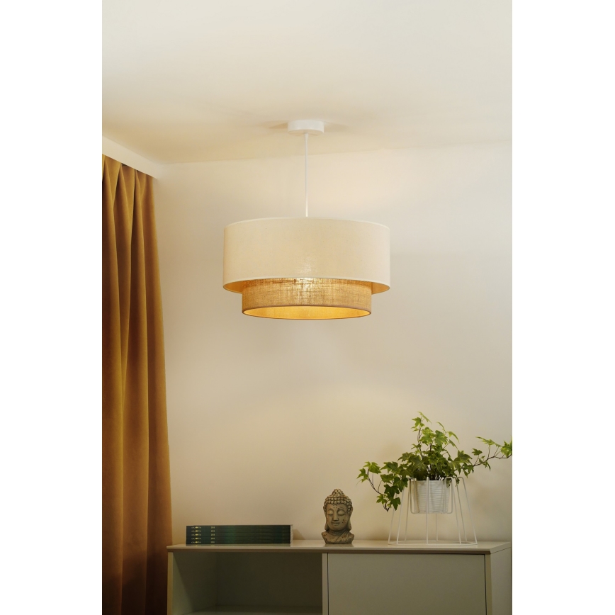 Duolla - Luster na sajli BOHO 1xE27/15W/230V pr. 60 cm bež/smeđa
