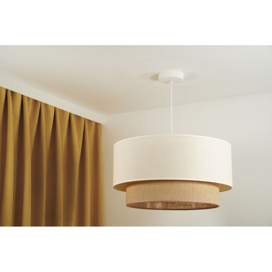 Duolla - Luster na sajli BOHO 1xE27/15W/230V pr. 60 cm bež/smeđa