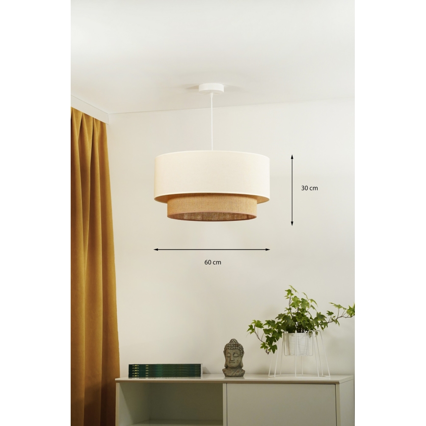 Duolla - Luster na sajli BOHO 1xE27/15W/230V pr. 60 cm bež/smeđa