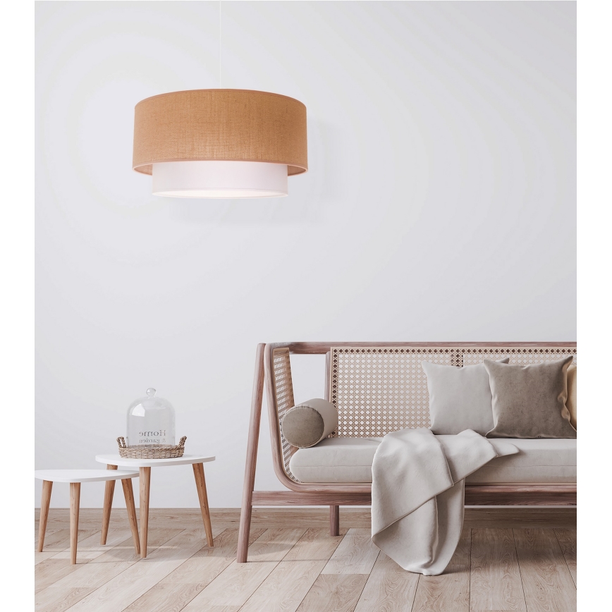 Duolla - Luster na sajli BOHO 1xE27/40W/230V pr. 45 cm bež/bijela