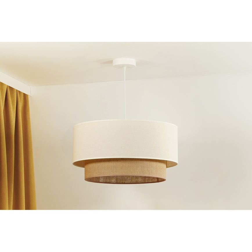 Duolla - Luster na sajli BOHO 1xE27/40W/230V pr. 45 cm krem/smeđa