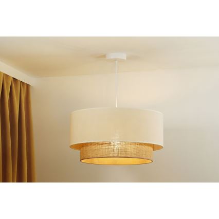 Duolla - Luster na sajli BOHO 1xE27/40W/230V pr. 45 cm krem/smeđa