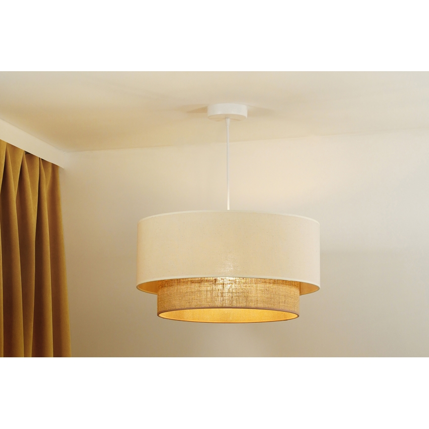 Duolla - Luster na sajli BOHO 1xE27/40W/230V pr. 45 cm krem/smeđa