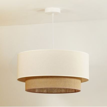 Duolla - Luster na sajli BOHO 1xE27/40W/230V pr. 45 cm krem/smeđa