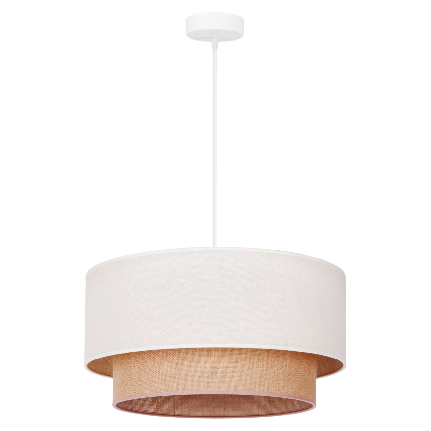 Duolla - Luster na sajli BOHO 1xE27/40W/230V pr. 45 cm krem/smeđa