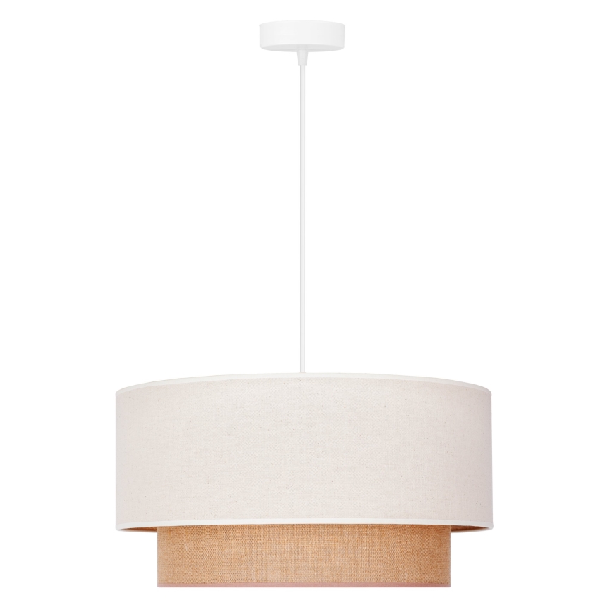 Duolla - Luster na sajli BOHO 1xE27/40W/230V pr. 45 cm krem/smeđa