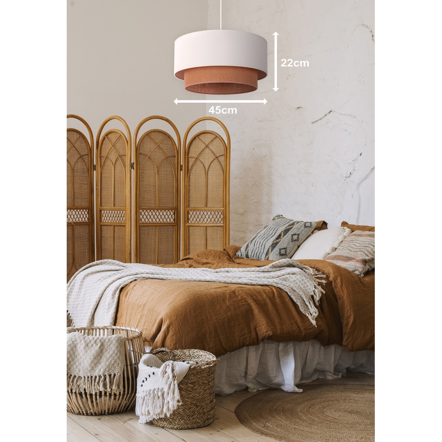 Duolla - Luster na sajli BOHO 1xE27/40W/230V pr. 45 cm krem/smeđa