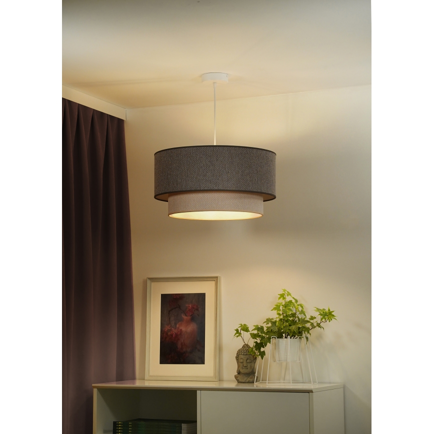 Duolla - Luster na sajli BOHO ECO RECYCLING 1xE27/15W/230V pr. 45 cm smeđa/krem