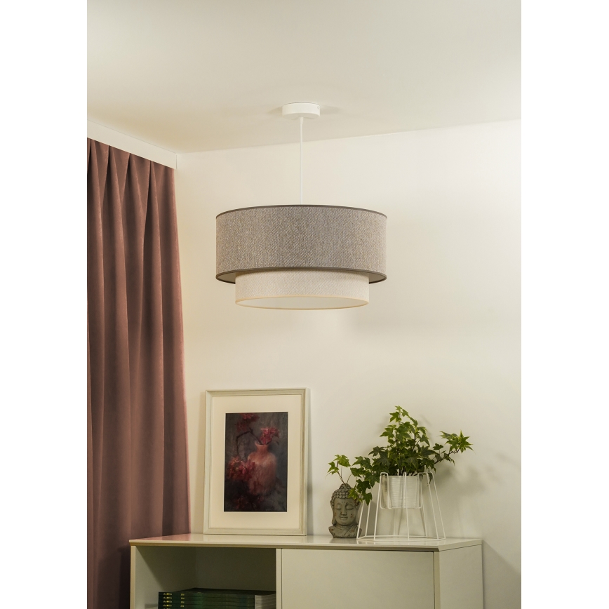 Duolla - Luster na sajli BOHO ECO RECYCLING 1xE27/15W/230V pr. 45 cm smeđa/krem