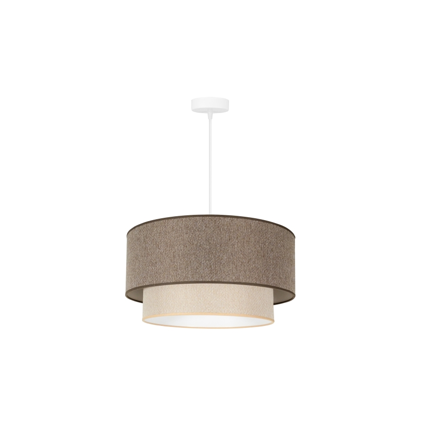 Duolla - Luster na sajli BOHO ECO RECYCLING 1xE27/15W/230V pr. 45 cm smeđa/krem