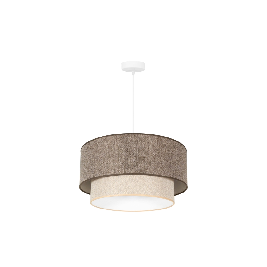 Duolla - Luster na sajli BOHO ECO RECYCLING 1xE27/15W/230V pr. 45 cm smeđa/krem