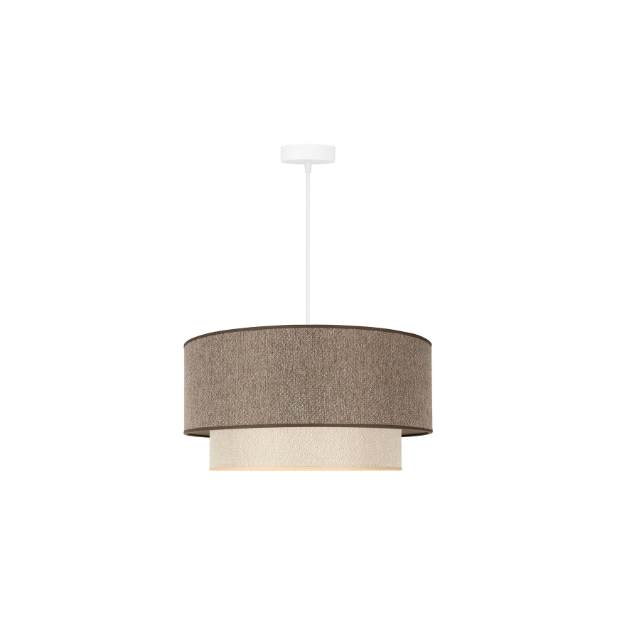 Duolla - Luster na sajli BOHO ECO RECYCLING 1xE27/15W/230V pr. 45 cm smeđa/krem