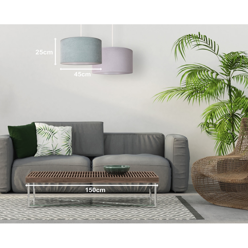 Duolla - Luster na sajli BRISTOL 1xE27/15W/230V pr. 45 cm zelena/bijela