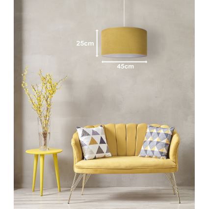 Duolla - Luster na sajli BRISTOL 1xE27/15W/230V pr. 45 cm žuta/bijela