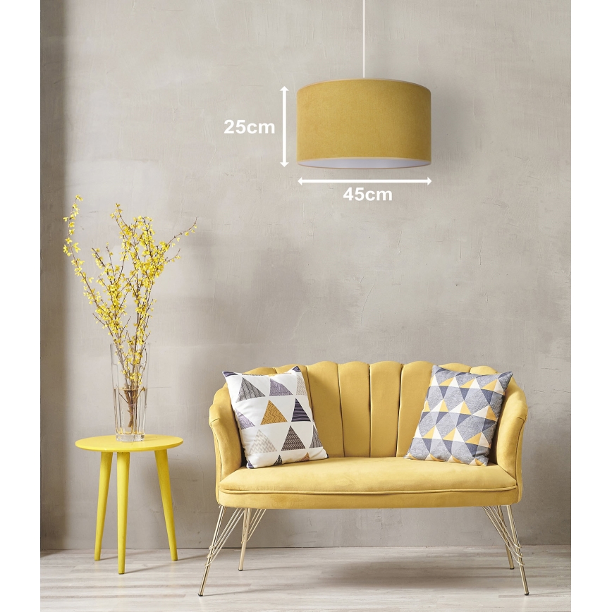 Duolla - Luster na sajli BRISTOL 1xE27/15W/230V pr. 45 cm žuta/bijela