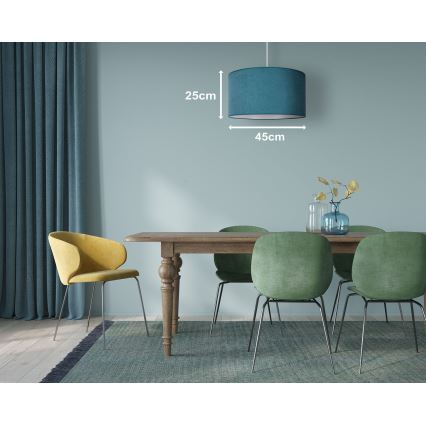 Duolla - Luster na sajli BRISTOL 1xE27/40W/230V pr. 45 cm tirkizna