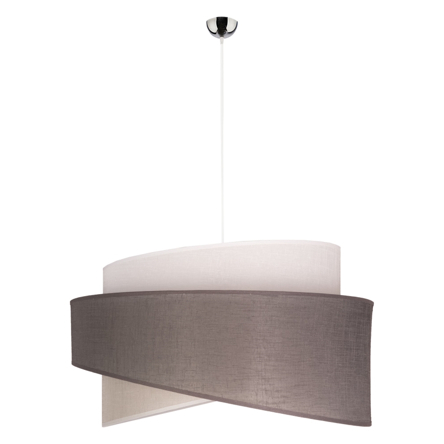 Duolla - Luster na sajli BROOKLYN 1xE27/40W/230V pr. 50 cm siva/bež/bijela