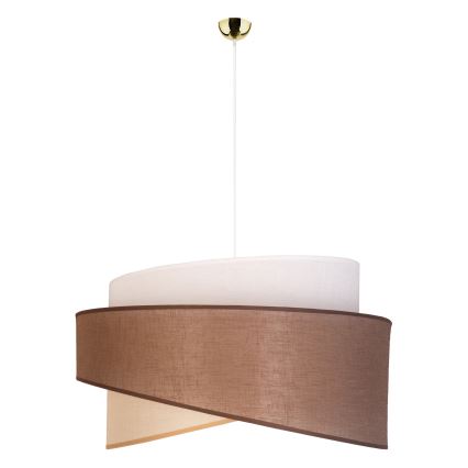 Duolla - Luster na sajli BROOKLYN 1xE27/40W/230V pr. 50 cm smeđa/bež/bijela