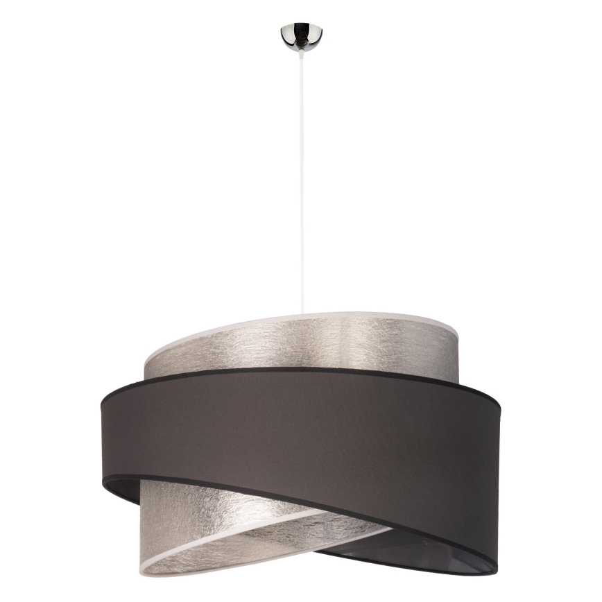 Duolla - Luster na sajli BROOKLYN 1xE27/40W/230V pr. 50 cm srebrna/crna