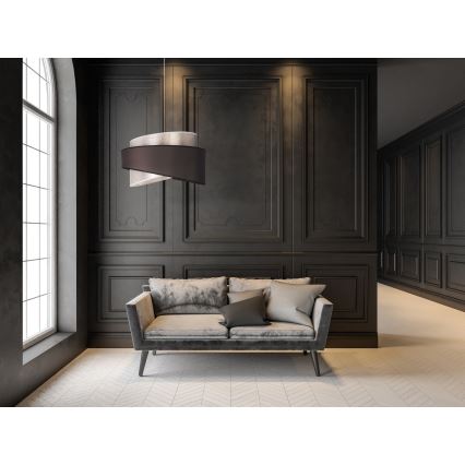 Duolla - Luster na sajli BROOKLYN 1xE27/40W/230V pr. 50 cm srebrna/crna