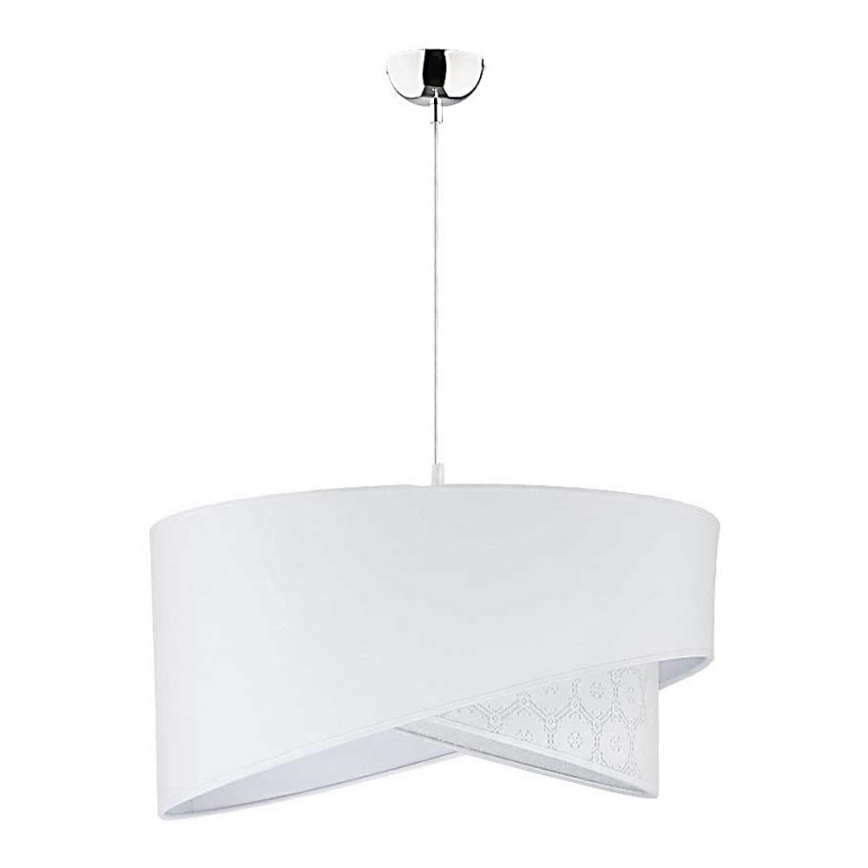 Duolla - Luster na sajli CELLO 1xE27/40W/230V pr. 45 cm bijela/čipka