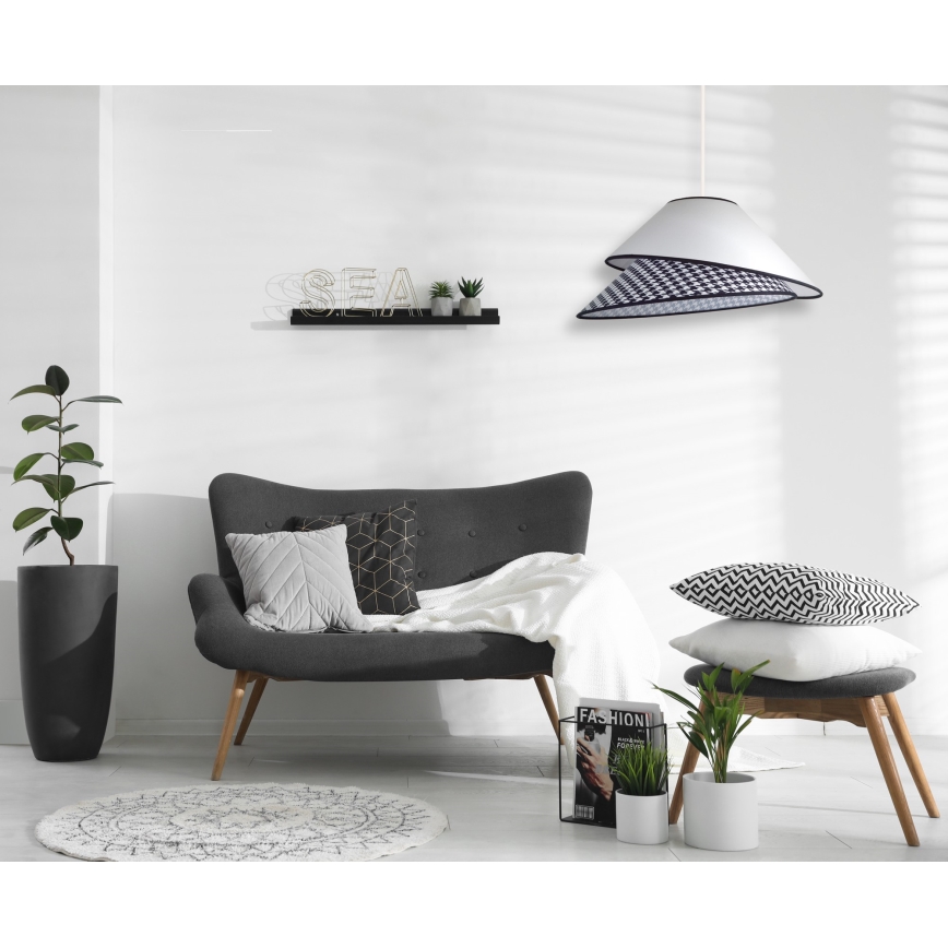 Duolla - Luster na sajli COCO 1xE27/40W/230V pr. 50 cm bijela/crna