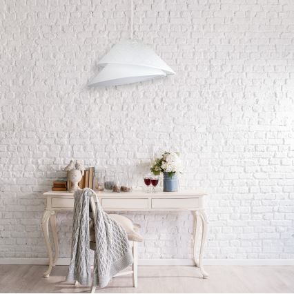 Duolla - Luster na sajli COCO 1xE27/40W/230V pr. 50 cm bijela