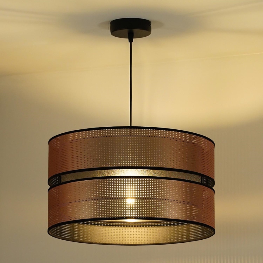 Duolla - Luster na sajli COPPER SHINY 1xE27/15W/230V pr. 40 cm bakrena/crna